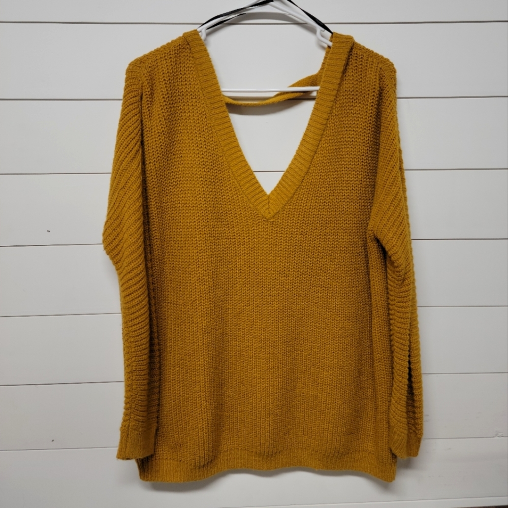 Mustard Yellow Knitted Oversized Forever 21 Sweater